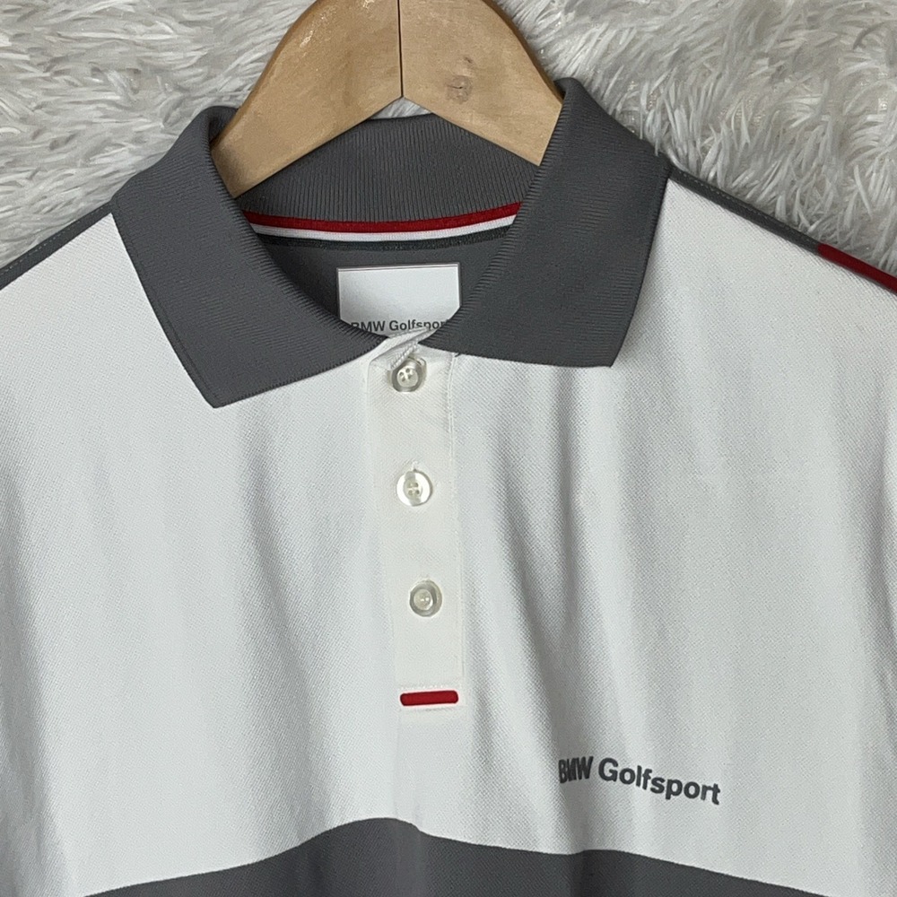 BMW Golfsport Short‎ Sleeve Polo Shirt Gray Size Small - Picture 4 of 8